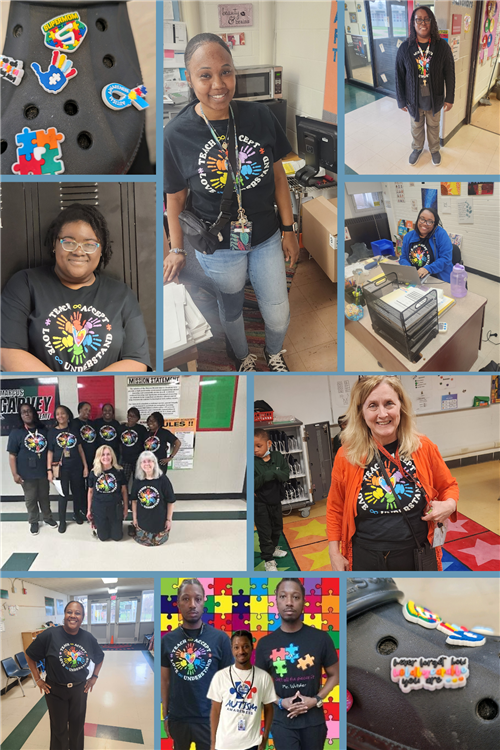 Teachers Wearing Autism Awareness Apparel